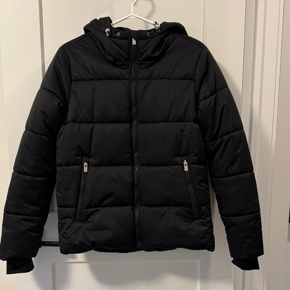 Black Hooded Puffer Jacket